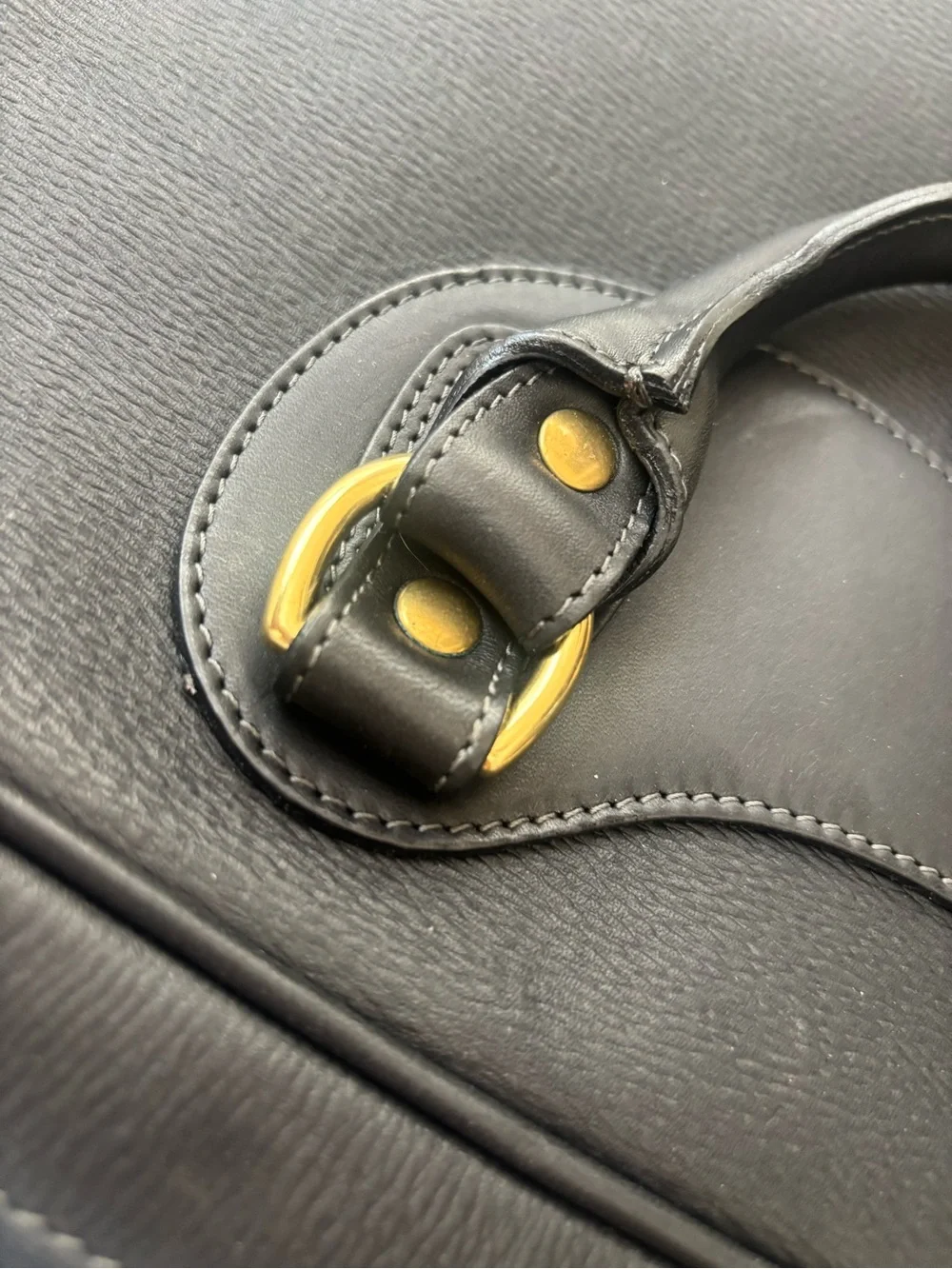 Courier Ruc Case in black grain leather